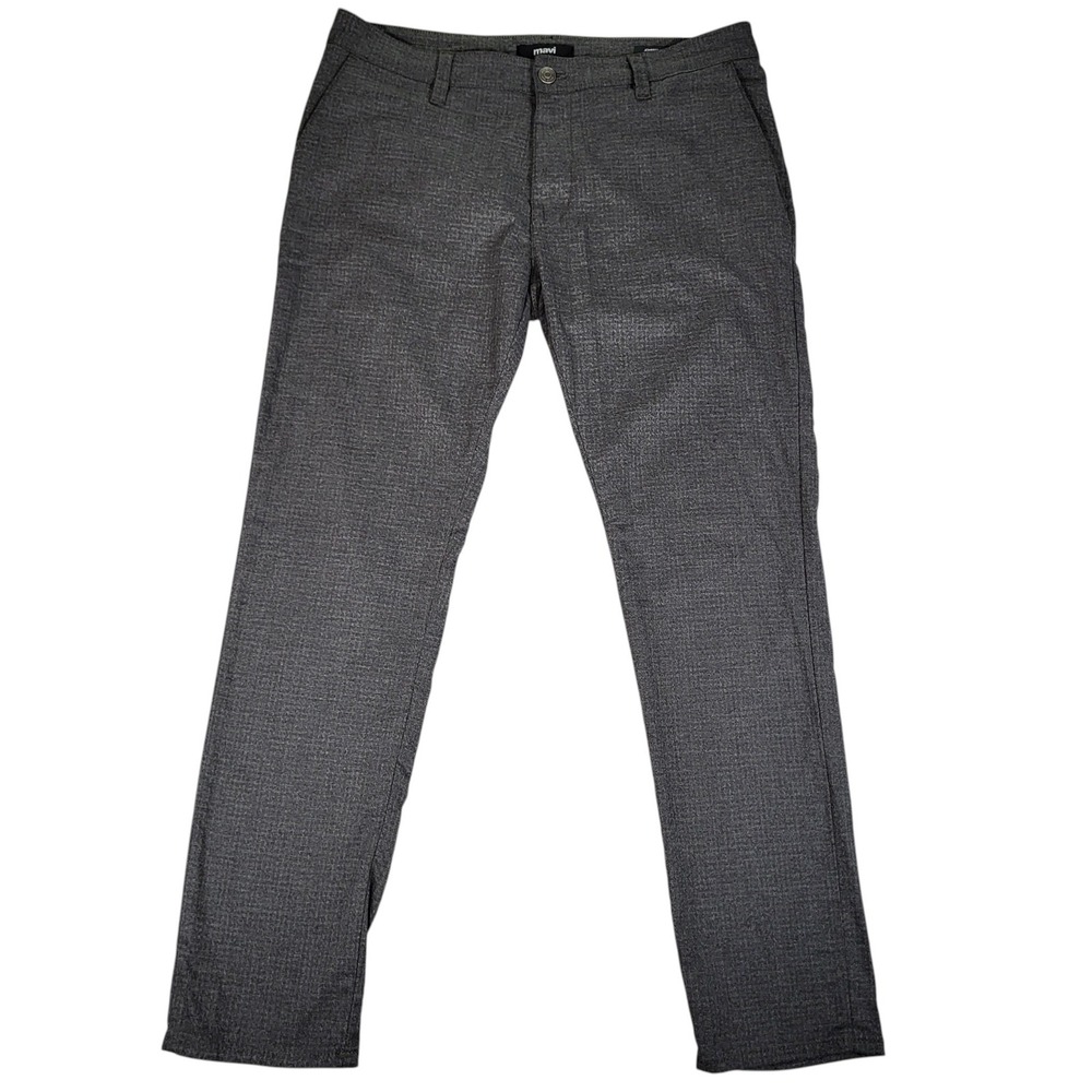 Mavi Pants Mens 36x32 Johnny Slim Leg Dark Grey Trousers Stretch Chino Casual